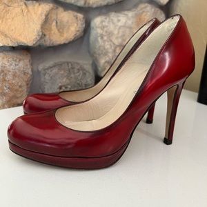 LK Bennett Sybila Sledge Pumps Red Patent Size 7.5